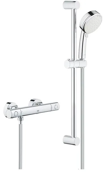 Grohe Tempesta Cosmopolitan 100 shower set with Grohtherm 800 Cosmopolitan shower mixer, chrome