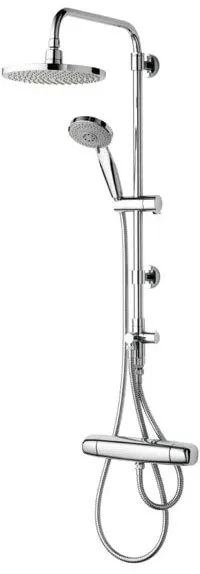 Saniscan New Waterfall shower rail set with overhead and hand shower, chrome