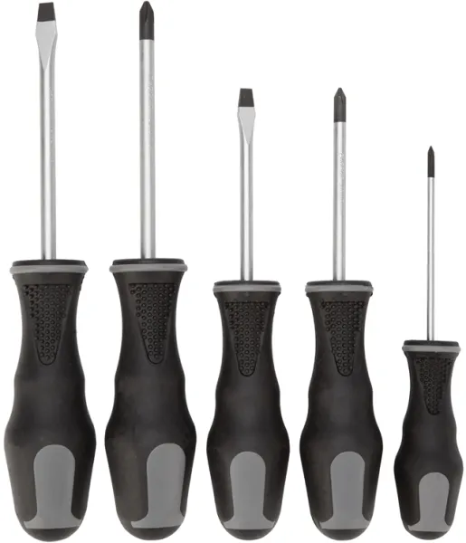 Atredo - Screwdriver set - Phillips and flathead - 5 pcs - Black handles